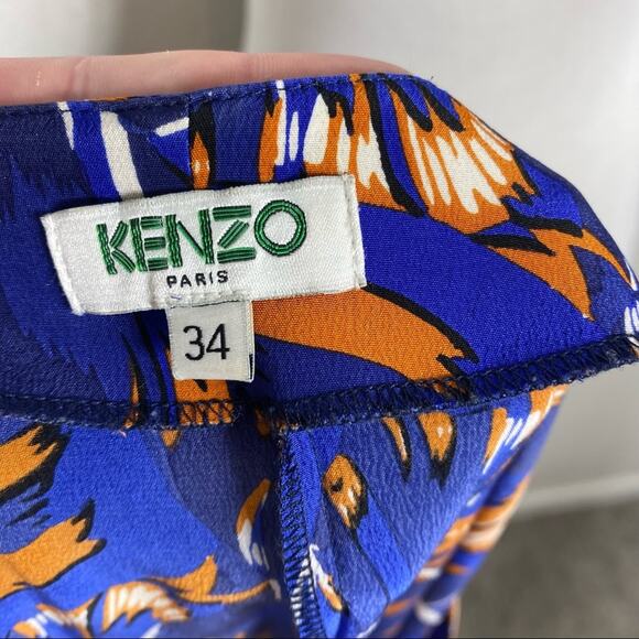 Kenzo Womens 100% Silk Torn Flowers Print Dress Size X-Small - Picture 6 of 13